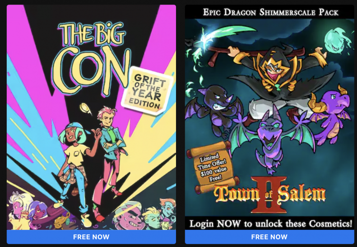 Epic Games Freebie: Get The Big Con + Town of Salem 2 for FREE